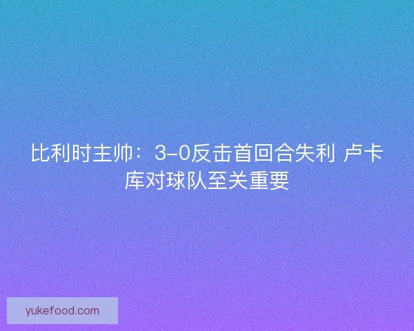 比利时主帅：3-0反击首回合失利 卢卡库对球队至关重要